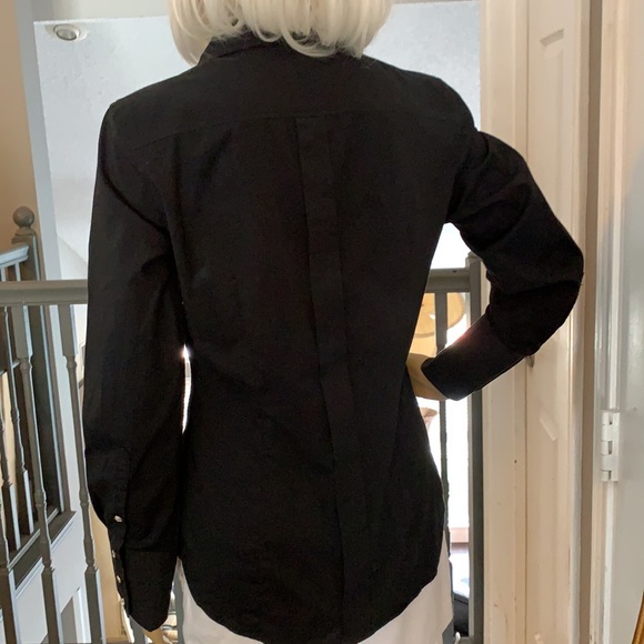 EXPRESS DESIGN STUDIOS BLACK RHINESTONE BUTTON UP - Picture 4 of 7